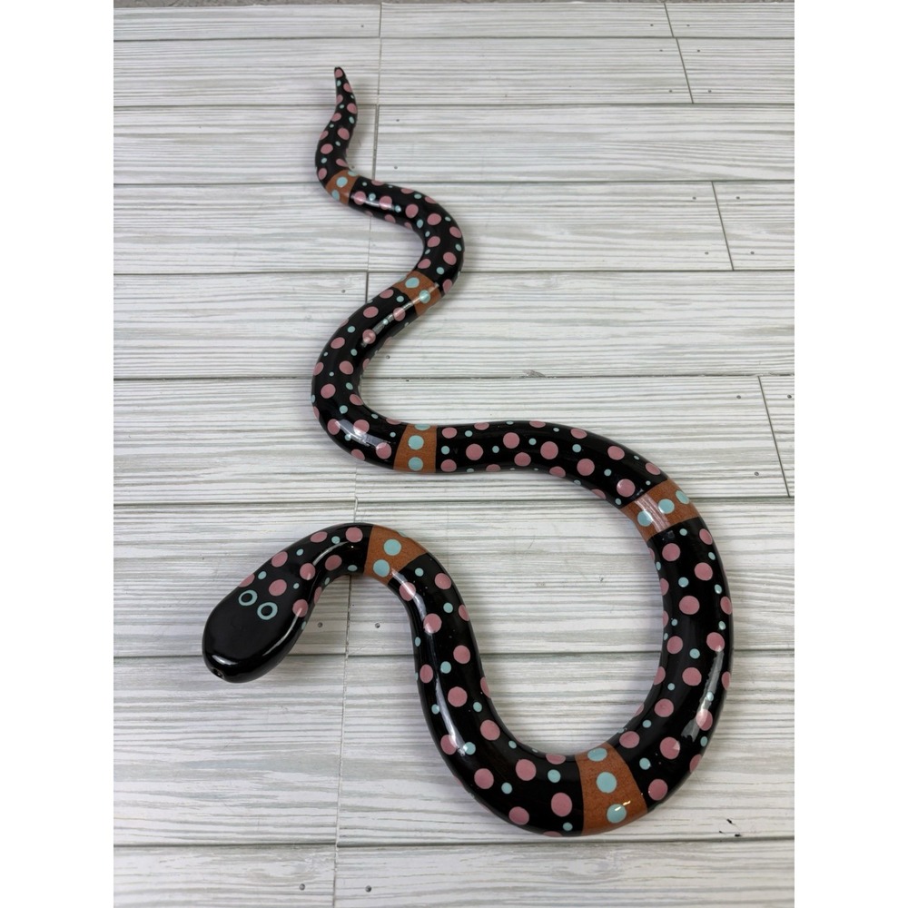 Rob Sanders Ceramic Snake Sculpture 1988 USA  Signed Polkadots